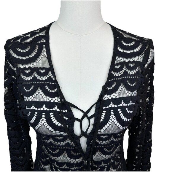 🌟 NWOT — PQ SWIM Black Gold Noah Tunic — Size M/L — Hand-Cut Lace — Retail $160 - Picture 6 of 15